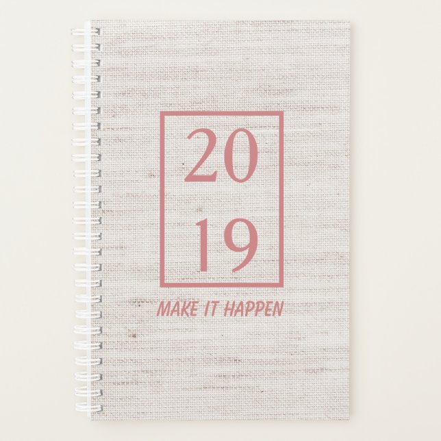 2019 Leinen Blush machen es möglich Zitat Planer (Vorderseite)