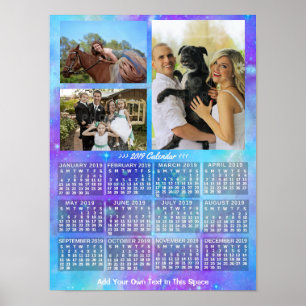 2019 Monatskalender Boho Wasserfarbe 3 Foto Poster