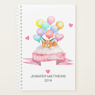 2019 Personalisierte Niedliche Fox-Aquarellballons Planer