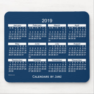 2019 Polizei-Kasten-blauer mutiger Kalender durch Mousepad