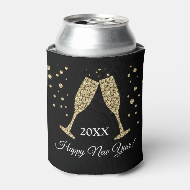 2019 Silvester Party Imitate Gold Foil Dosenkühler (Kanne Vorderseite)