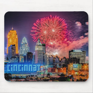 2019 WEBN Feuerwerk Cincinnati Skyline Fotograf Mousepad