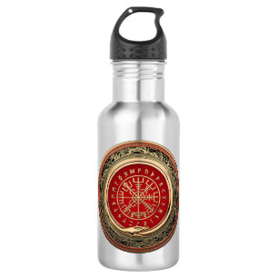 [201] Vegvisir - Viking Gold Magic Runic Compass Edelstahlflasche