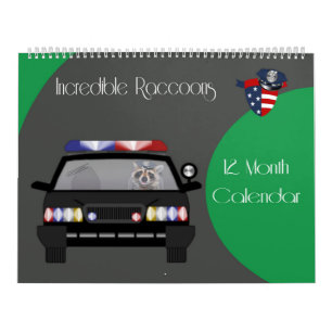 2020 12 Monate Raccoon-Kalender Kalender