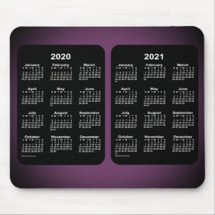2020-2021 Foggy Lila Neon Calendar von Janz Mousepad