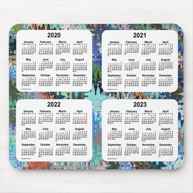 2020-2023 verrückte Steppdecken-Feiertags-Kalender Mousepad (Vorne)