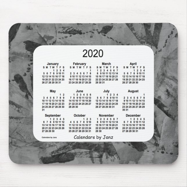 2020 Abstrakt Black Art Calendar von Janz Mousepad (Vorne)