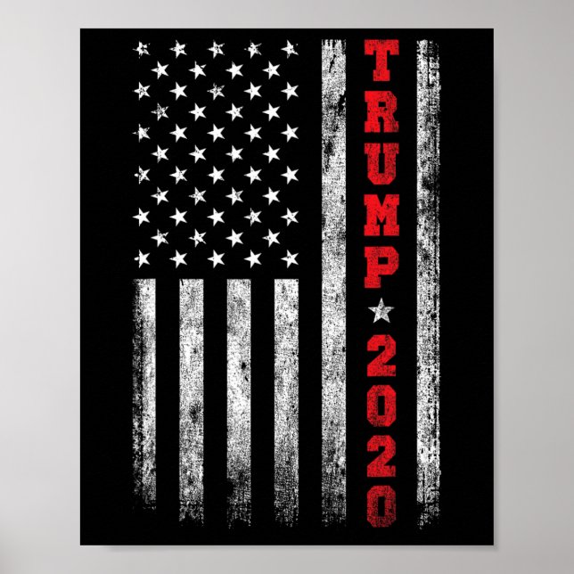 2020 Amerikanische Flagge Vintag Poster (Vorne)