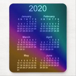 2020 Aurora 6 Monat Kalender von Janz Mousepad