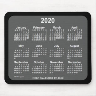 2020 Black Charcoal Calendar by Janz Mousepad