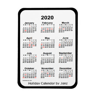 2020 Black Holiday Calendar von Janz Magnet