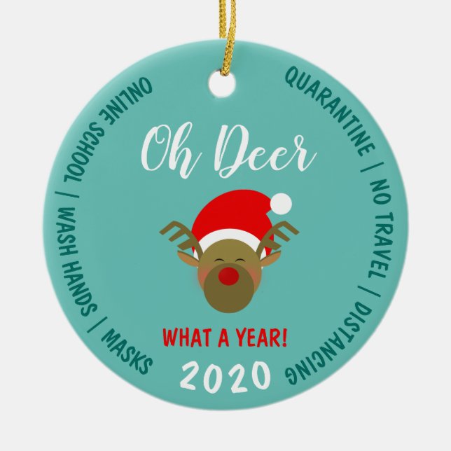 2020 Covid Weihnachten Keramik Ornament (Vorne)