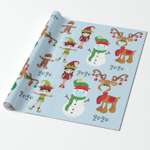 2020 Covid Weihnachtsmaske Quarnine Geschenkpapier