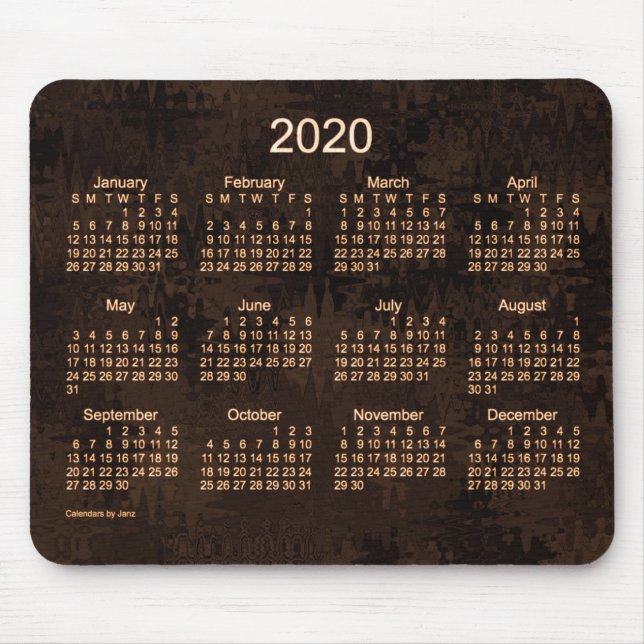 2020 Crazy Quilt Brown Calendar von Janz Mousepad (Vorne)