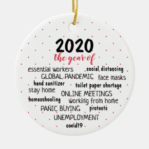 2020 das Jahr COVID 19 Keramik Ornament