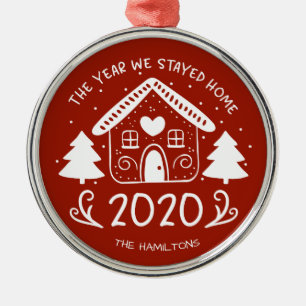 2020 Das Jahr, in dem wir zu Hause blieben Cute Co Ornament Aus Metall