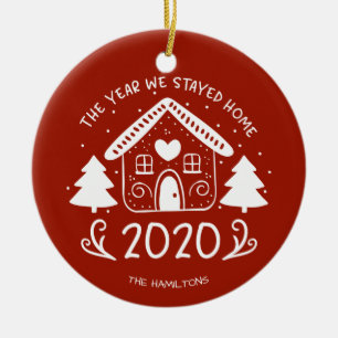 2020 Das Jahr, in dem wir zu Hause blieben Lovely  Keramik Ornament