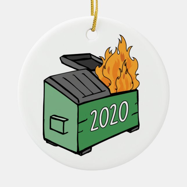 2020 Dumpster Fire Keramik Ornament (Vorne)