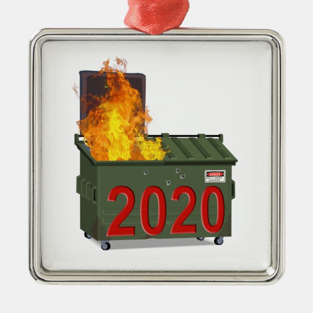 2020 Dumpster Fire Ornament Aus Metall (Vorne)