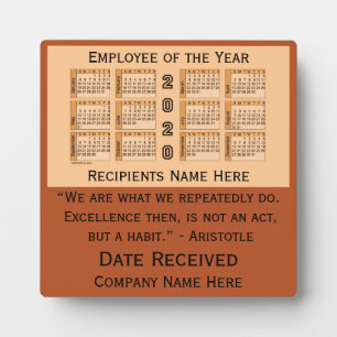 2020 Employee of the Year Desk Calendar by Janz Fotoplatte