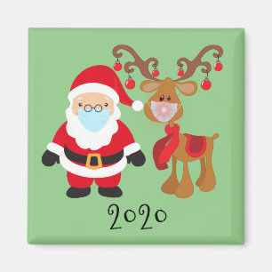 2020 Funny Santa Rudolph Covid Gesichtsmaske Magnet