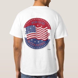 2020 für Gott und die amerikanische Flagge des Lan T-Shirt