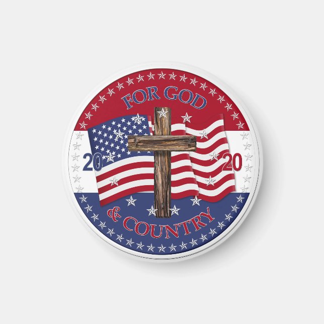 2020 für Gottes- und Länderkreuz und amerikanische Magnet (Vorne)