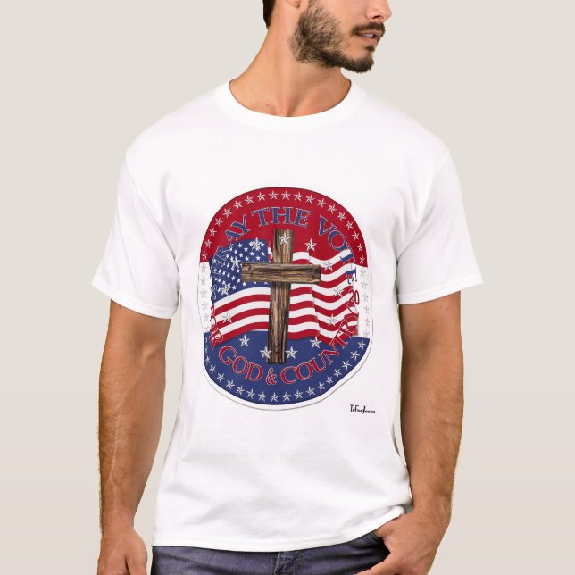 2020 Gebet um die Abstimmung für die Cross Flag un T-Shirt (Vorderseite)