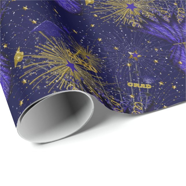 2020 Grad Center-Stück-Dark Blue-Gift Wrapping Geschenkpapier (Rolleneckpunkt)