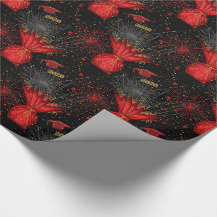 2020 Grad Zentral-Rot-Schwarz-GIFT-WRAP-PAPIER Geschenkpapier
