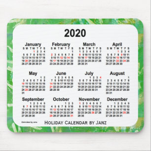 2020 Green Holiday Art Kalender von Janz Mouse Pad Mousepad