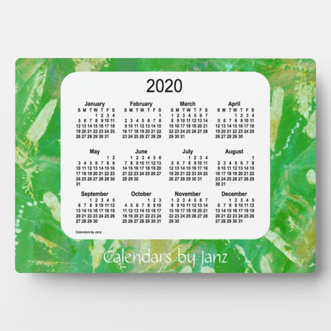 2020 Green Tracks Desk Calendar von Janz Fotoplatte (Vorderseite)