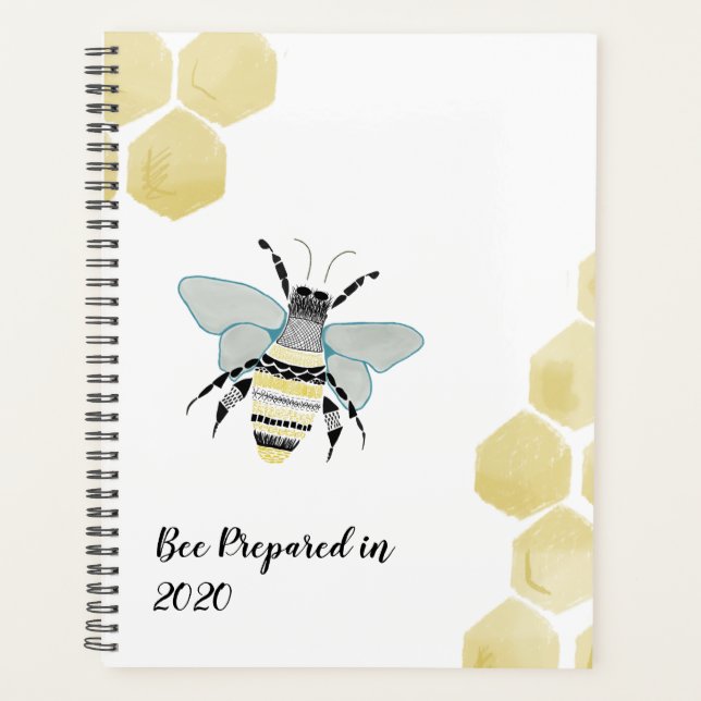 2020 Honey Bee Zen Doodle Planner personalisieren Planer (Vorderseite)