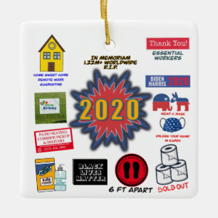 2020 in Memoriam Weihnachten in Quarantäne Keramikornament