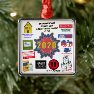 2020 in Memoriam Weihnachten in Quarantäne Ornament Aus Metall