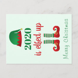 2020 ist frohe Weihnachtselfenoutfit fertig Postkarte