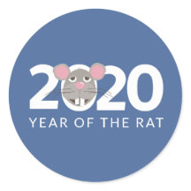 2020 Jahr des Aufklebers der Ratte
