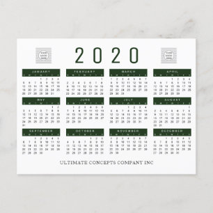 2020 Kalender Firmenlogo Benutzerdefinierte Begrüß Feiertagspostkarte