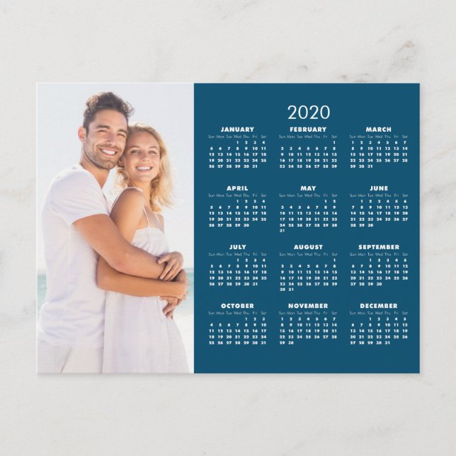 2020 Kalender Ihr Foto Feiertagspostkarte (Vorderseite)