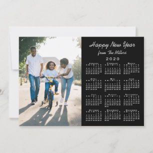 2020 Kalender Modernes Schwarzes 2 Foto Glück Neue Feiertagskarte