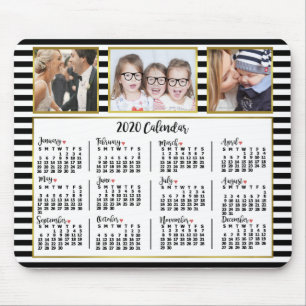 2020 Kalender Preppy Stripes Custom Foto Collage Mousepad