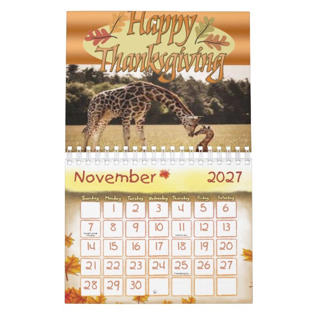 2020 KalenderGiraffe Kalender (Nov 2027)