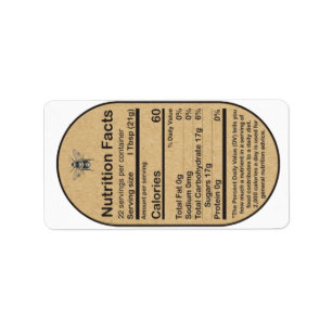 2020 Kraft Oval Honeybee Nutrition Label Adressaufkleber