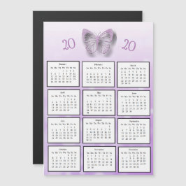 2020 Mini-Kalender Lila Schmetterling Magneteinladung