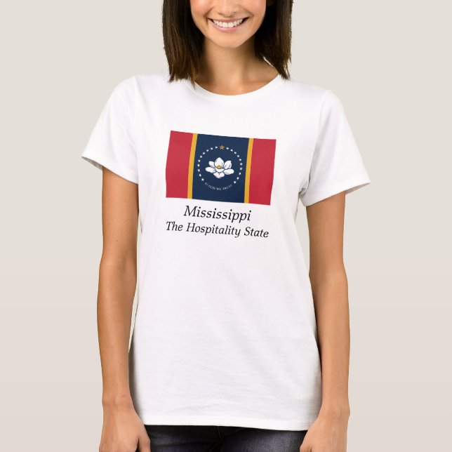 2020 Mississippi Hospitality Staat Magnolia Flag T-Shirt (Vorderseite)