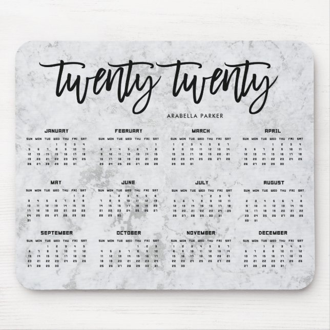 2020 moderne Typografie des Kalender-| und Mousepad (Vorne)