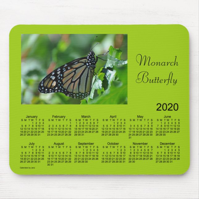 2020 Monarch Butterfly Calendar von Janz Mousepad (Vorne)