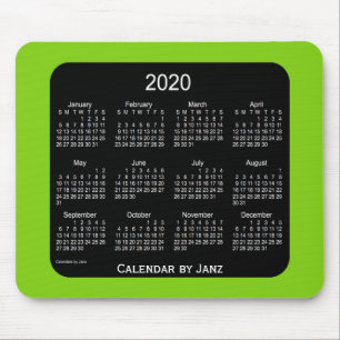 2020 Neon Yellow Green Calendar von Janz Mousepad