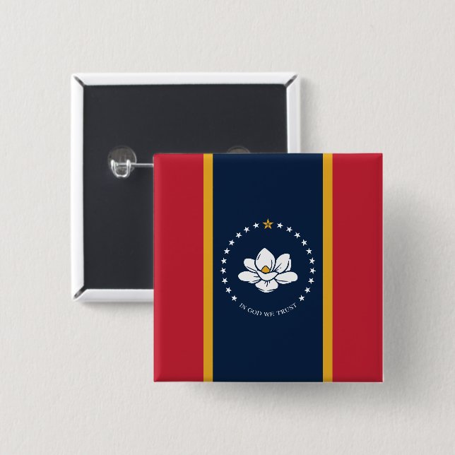 2020 Neuer Mississippi in Gott Wir vertrauen der S Button (Vorne & Hinten)