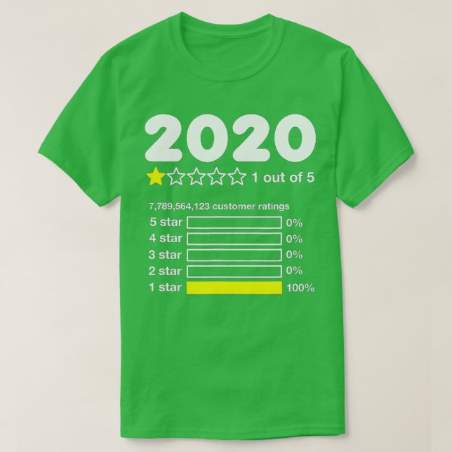 2020 One Star Rating Very Bad Would Not Recommend T-Shirt (Design vorne)